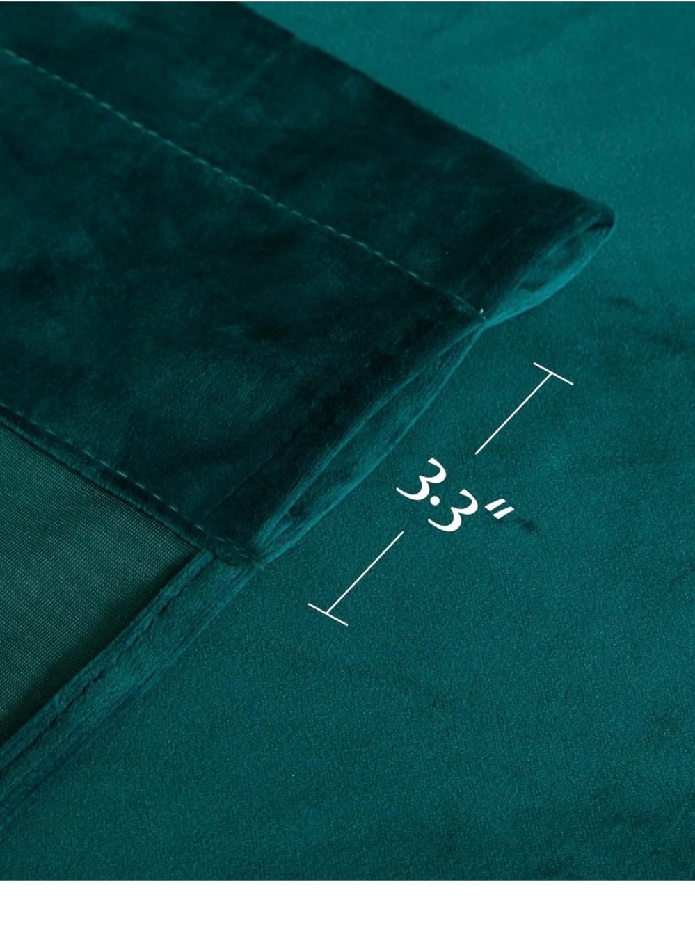 2 Panels Teal Velvet Window 96 “ Curtains with Gold Trim and Pom-Pom Accents - Picture 6 of 9